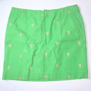 Lilly Pulitzer Skirt Women’s 8 Green Pink Twill‎ Preppy Southern Belle Old Money